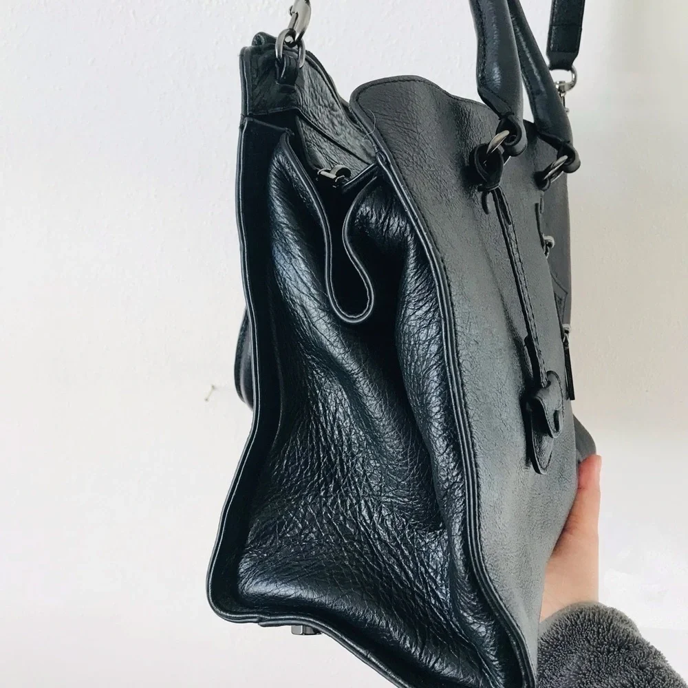 rebecca minkoff black leather jamie satchel /crossbody purse